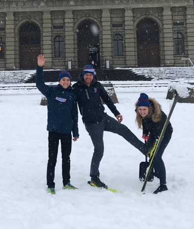 Picture of the three SNICCers in front of the main building at ETH. 